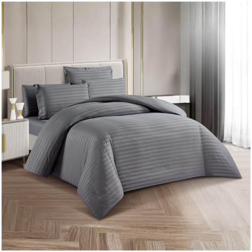 مفرش مزدوج ناعم مقلم 6 قطع (2835)