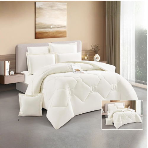 مفرش مزدوج ناعم سادة مخيط وجهين (2838)