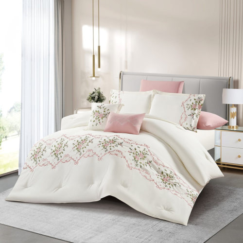 مفرش مزدوج ناعم مشجر مطرز (2768)