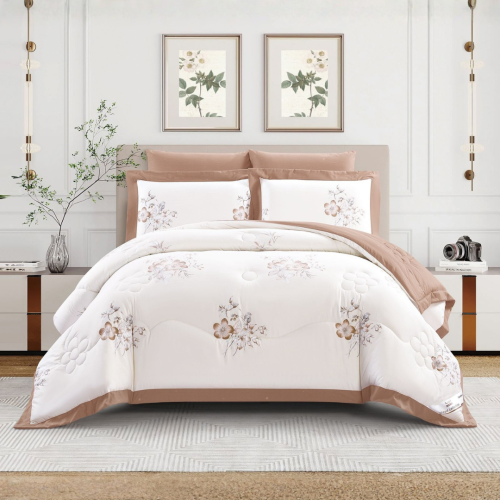 مفرش مزدوج ناعم مشجر وجهين 6 قطع (2750)