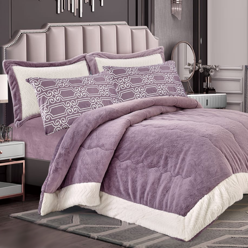 مفرش مزدوج شتوي سادة 6 قطع (1472)