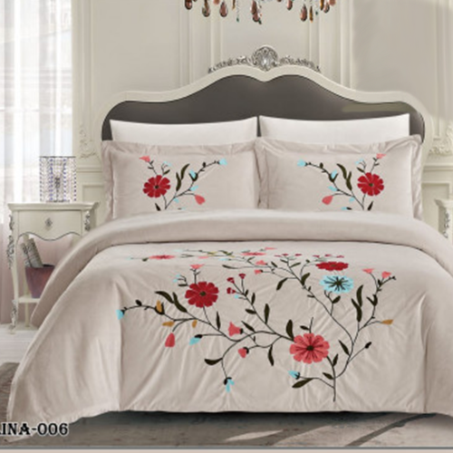 مفرش مزدوج شتوي سادة منقوش 6 قطع (1474)