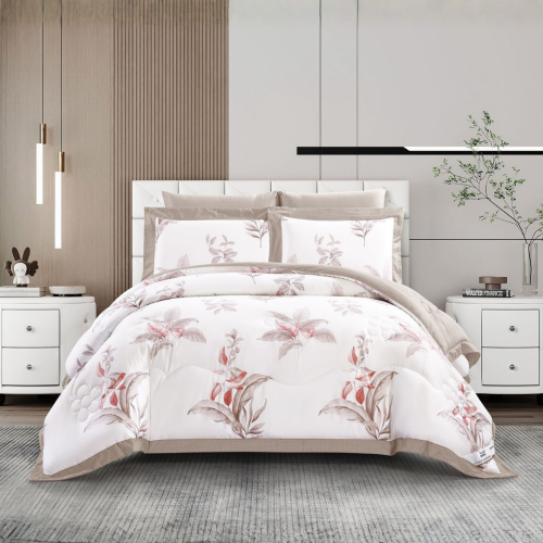 مفرش مزدوج ناعم مشجر ربيعي وجهين (000014)