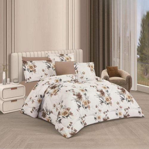 Double soft floral bedspread 6 pieces (2416)