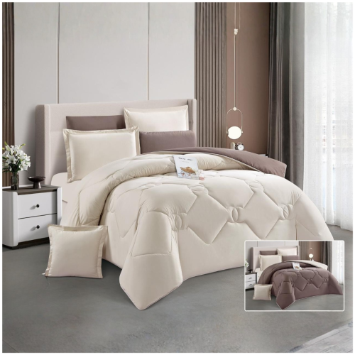 مفرش مزدوج ناعم سادة مخيط وجهين (2845)