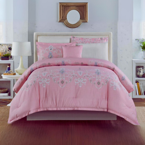 مفرش مزدوج قطن سادة منقوش 8 قطع (1891)