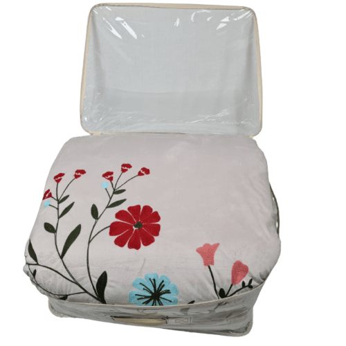 مفرش مزدوج شتوي سادة منقوش 6 قطع (1474)