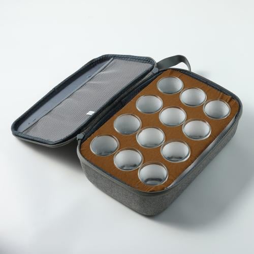 شنطة رصاصي مع 12 أكواب