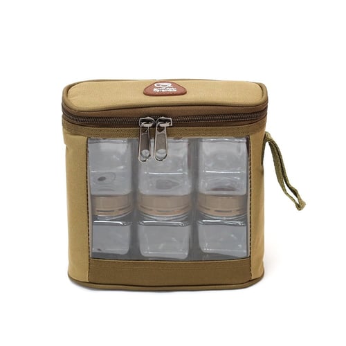 شنطة بهارات مع 6 علب صغيرة لون ربيعي