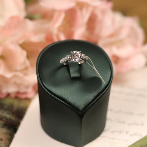 خاتم فاخر من الفضة عيار 925 مرصع بحجر الزركون - 05...