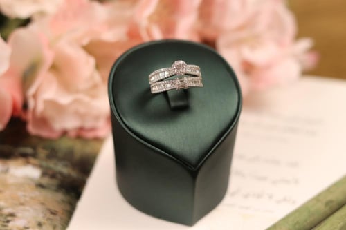 دبلة أنيقة من الفضة عيار 925 وحجر الزركون - 0377