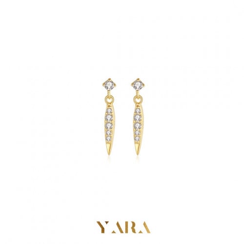 حلق أنيق من الفضة عيار 925 وحجر الزركون - 0290