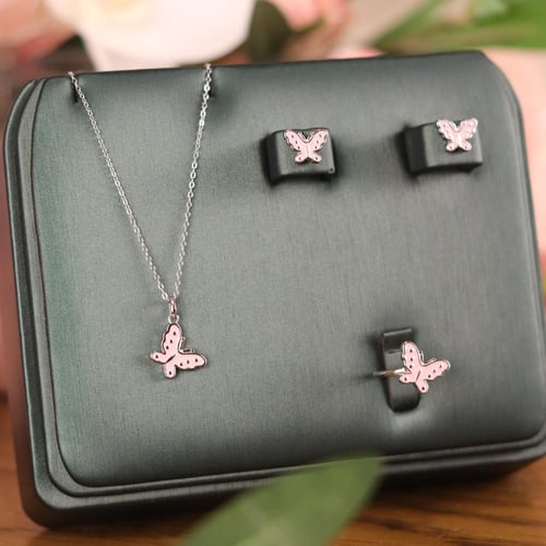 طقم الفراشات الوردي - 0589