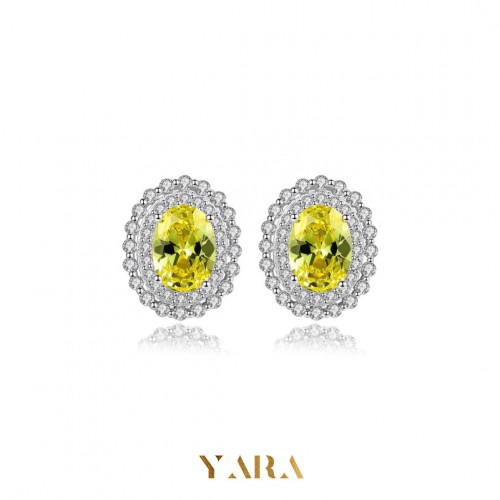 حلق أنيق من الفضة عيار 925 وحجر الزركون - 0336