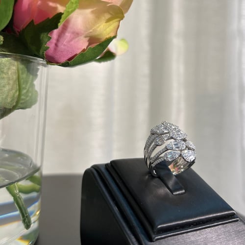 خاتم الفخامة من الفضة عيار 925 وحجر الزركون - 0378