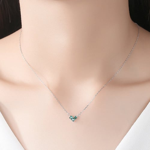 طقم أنيق من الفضة عيار 925 وحجر الزركون - 0153