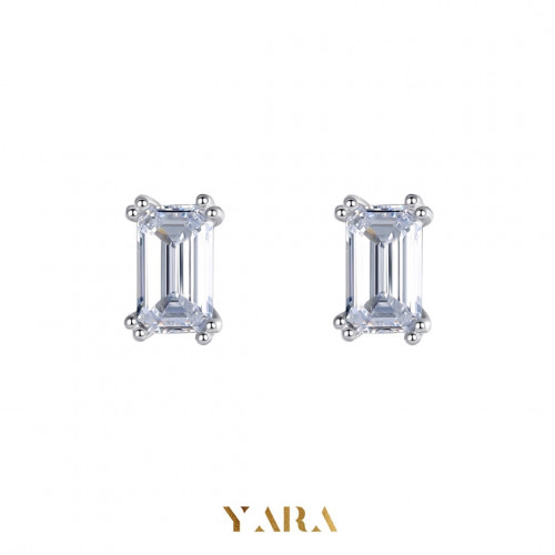 حلق أنيق من الفضة عيار 925 وحجر الزركون - 0213