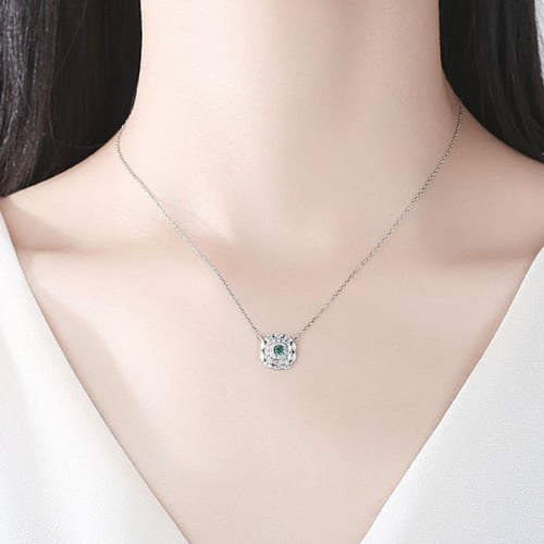 طقم أنيق من الفضة عيار 925 وحجر الزركون - 0292