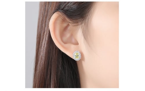 حلق أنيق من الفضة عيار 925 وحجر الزركون - 0336