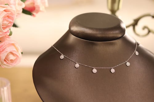 شوكر أنيق من الفضة عيار 925 وحجر الزركون - 396