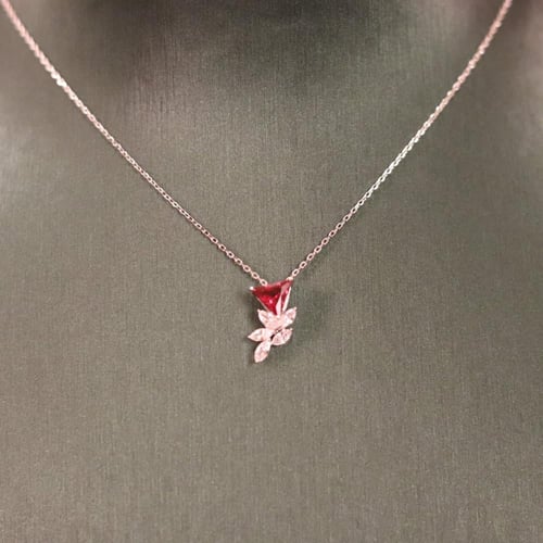 عقد أنيق من الفضة عيار 925 وحجر الزركون - 0289