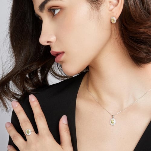 حلق أنيق من الفضة عيار 925 وحجر الزركون - 0336