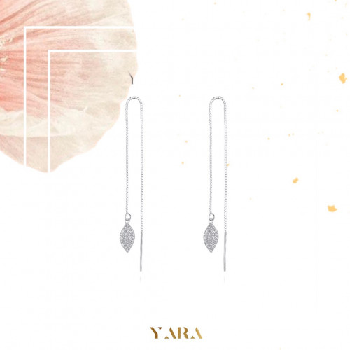 حلق من الفضة عيار 925 مرصع بحجر الزركون - 061