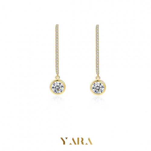 حلق أنيق من الفضة عيار 925 وحجر الزركون - 0241