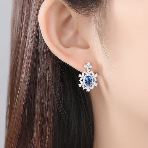 طقم أنيق من الفضة عيار 925 وحجر الزركون-0269