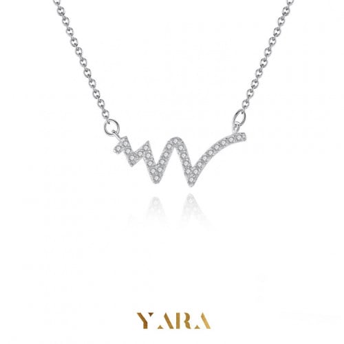 عقد أنيق من الفضة عيار 925 وحجر الزركون - 0264