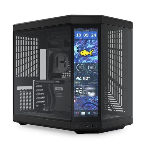 Hyte Y70 Black مع شاشة