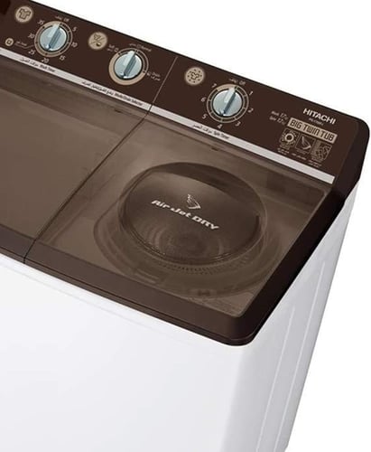 هيتاشي غسالة ملابس حوضين 17 كيلو ابيض غطاء بنىPS-1...