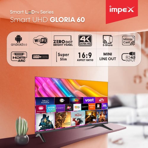 شاشة امبكس 60 بوصة سمارت 4K جلوريا GLORIA SERIES60