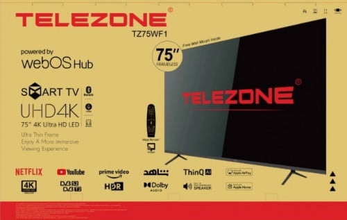 شاشة تليزون 75 بوصة 4K سمارت webOStv TZ75WF1