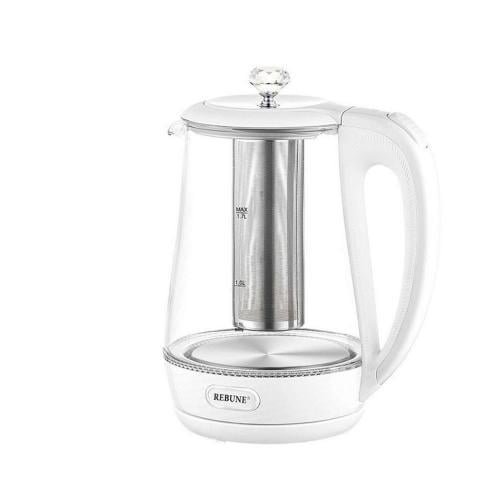 ريبون غلاية مياة زجاج 1.7 لتر مع مصفى إستيل 2200 و...