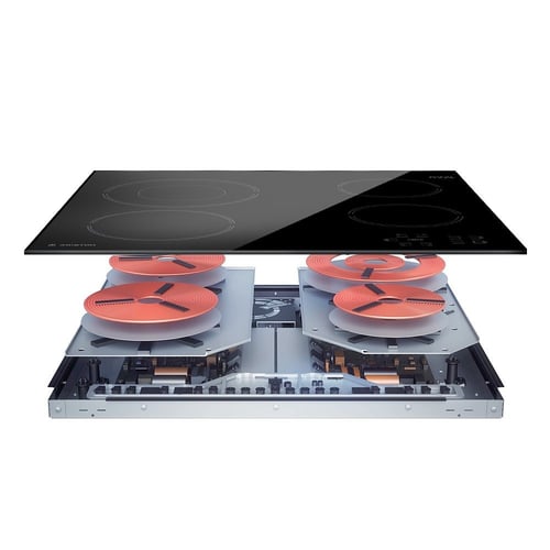 سطح ارستون كهرباء 4 عيون سيراميك 60 لمس اسود HR602...