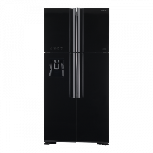 ثلاجة هيتاشي 19.1 قدم 550 لتر 4 أبواب زجاج أسود مع...