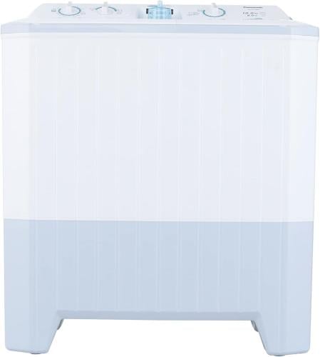 بانسونيك غسالة ملابس حوضين , 10 كيلو أبيض مع رمادي...