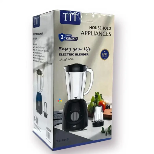 خلاط كهربائي تي أي تي بسعة 1.5 لتر وبقوة 400 واط أ...