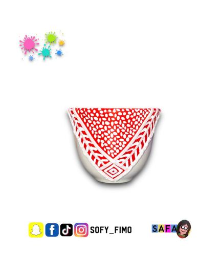 فناجين قهوة العدد 6 فناجين بشكل شماغ احمر