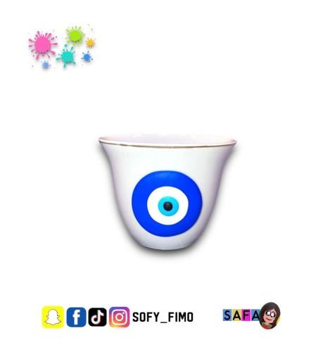 فناجين قهوة العدد 6 فناجين بشكل عين