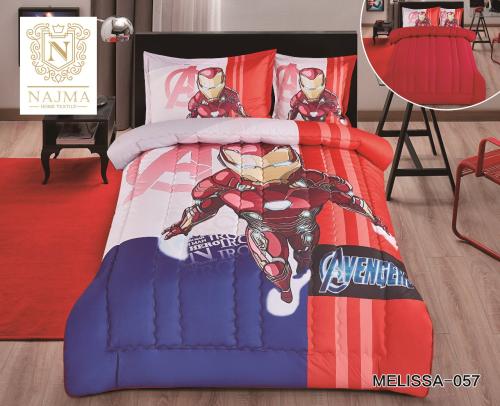 مفرش سرير ولادي وجهين بتصميم آيرون مان من ماركة نج...