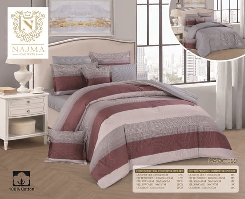 مفرش مقاسين من القطن الخالص 100% وجهين ب7 قطع