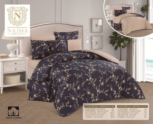 مفرش مقاسين من القطن الخالص 100% وجهين ب7 قطع