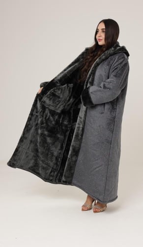 فروه نسائي قماش مخمل كريستال ملون