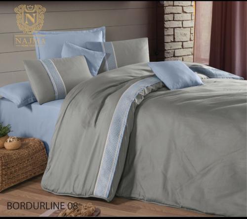 مفرش تركي قطن خالص مع ساتان مطرز