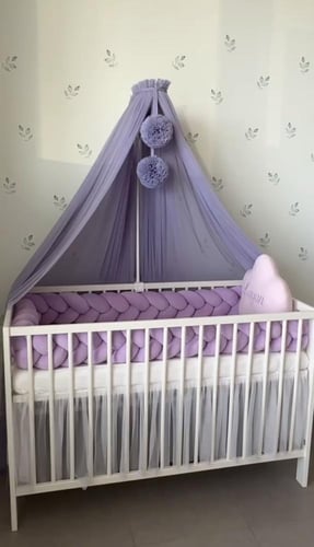 طقم سرير الطفل وناموسية وظفيرة وسحابة