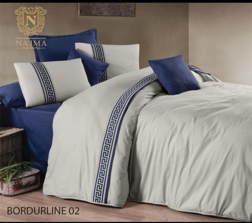 مفرش تركي قطن خالص مع ساتان مطرز