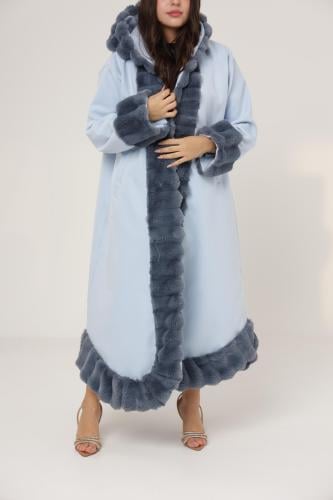 فروه نسائي قماش جوخ بفرو مدرج على الاطراف