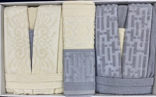 ارواب استحمام قطني ناعم بنقوش حصرية